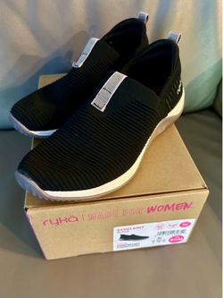 Women’s RYKA  ECHO KNIT BLACK Casual Slip-On ShoesSMOKE AND