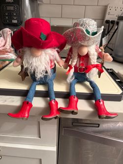 Brand New 15 inch North Pole Cowboy/Cowgirl Gnomes