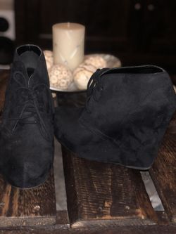 Soda black suede wedges