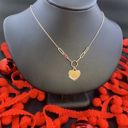 14k Gold Heart Necklace 