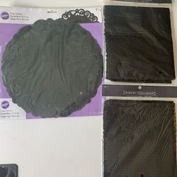 Halloween  Material &  Black Doilies 