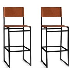 Pottery Barn  Stool  bar Leather  4 Stools