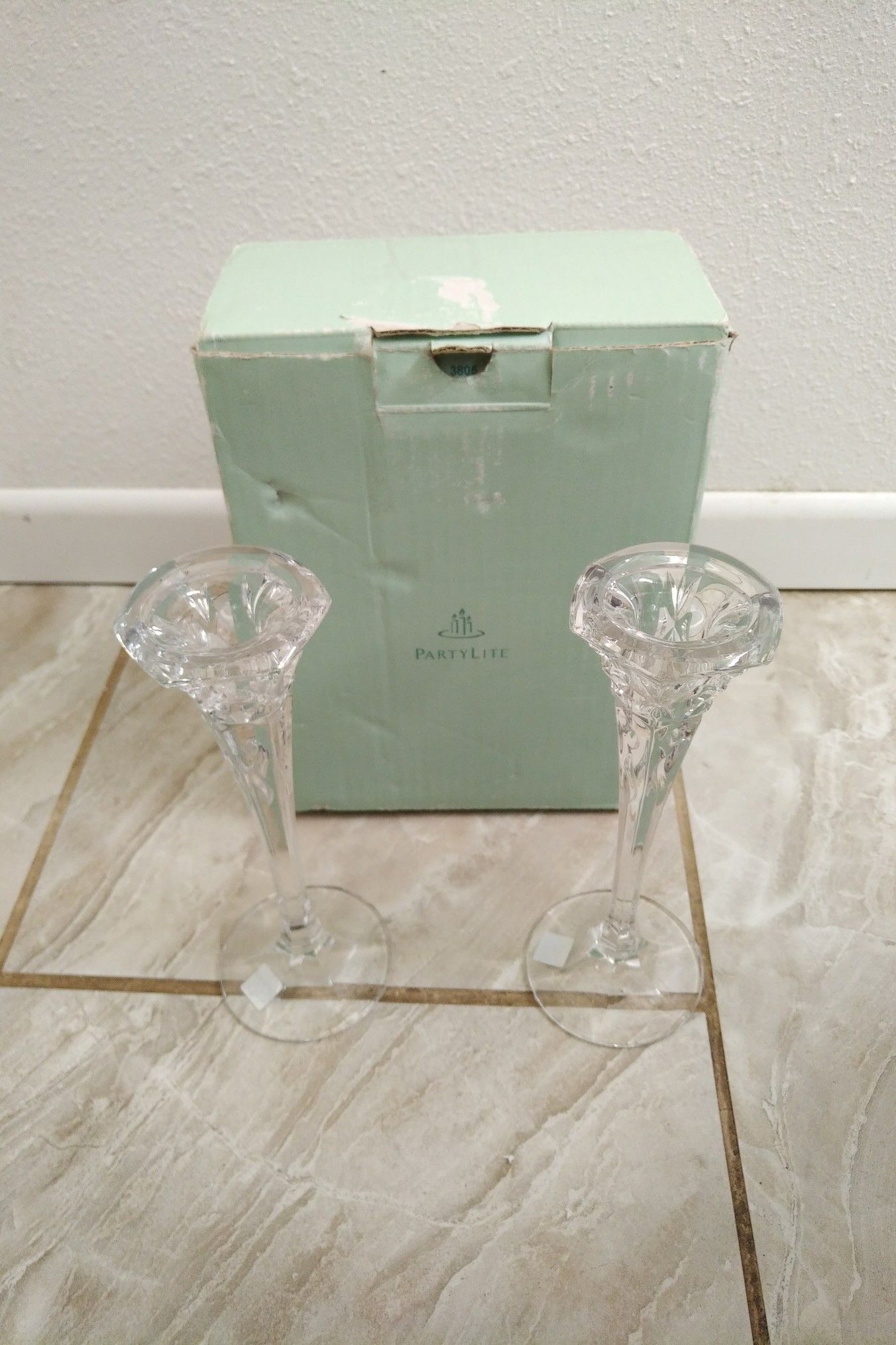 partylite candle crystal taper holder