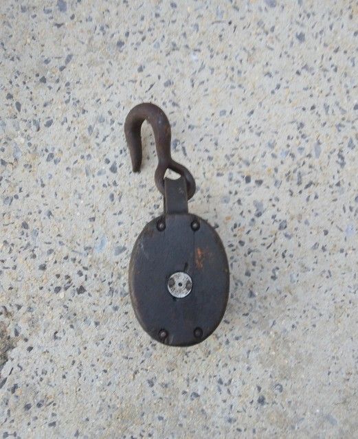 Vintage Wood Block & Tackle Pulley