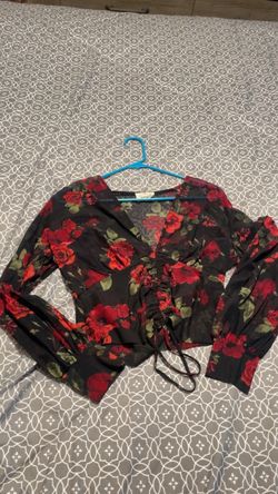 Floral mesh blouse