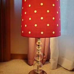 Polka Dot Bright Pink Table Lamp