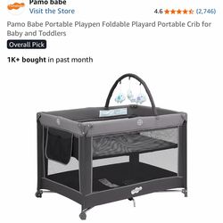 Pamo Babe Portable Playpen Foldable Playard Portable Crib for Baby and Toddlers