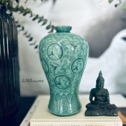 Vintage Celadon Porcelain Vase