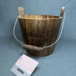 Wood Bucket, Flower Pots, Garden, Round, Brown, Floral Supply #1, 5"