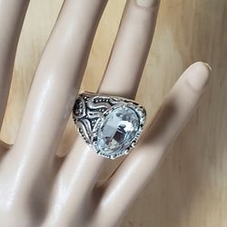Antique Silver Stone Vintage Jewelry Rings For Men and Women Size 11 Brand new Color Crystal