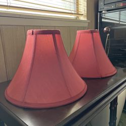 Pair of Red Lamp Shades – Fabric Table Lamp Shades