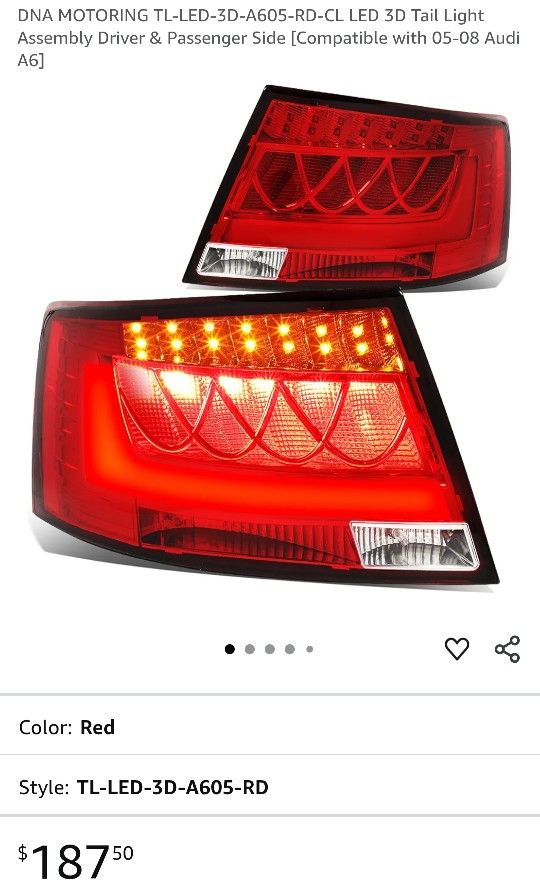 05-08 AUDI A6 TAIL LIGHTS LEFT AND RIGHT