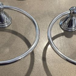 Set Of Two Chrome Towel Rings 