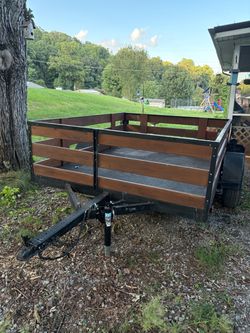 Utility Trailer with Wood Side Rails