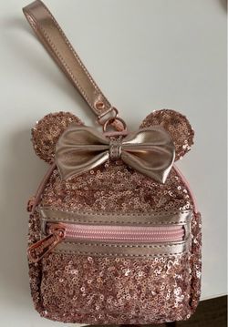 Disney Loungefly Mini Rose Gold Backpack and 3 Mickey Ears