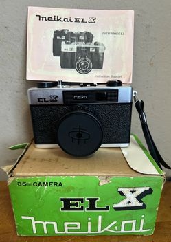 Vintage Meikai ELX 35mm Film Camera w/50mm Fixed Focus Lens Japan