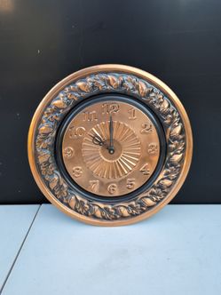 Copper Tone Vintage Wall Clock