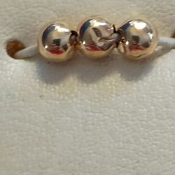 14k Yellow Gold 3 Beads Spacers Pre-owned Has Some Dents You Can See It In Photos 