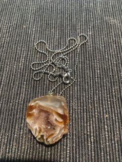 Quartz necklace rock