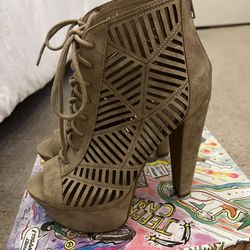 Taupe Cutout Heels 