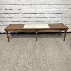 Vintage Marble Top Long Coffee Table 1970's