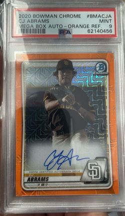 2020 Bowman Chrome CJ Abrams Auto Orange Refractor PSA 9