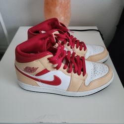 Jordan 1 Mid 'Beige Red' US 8