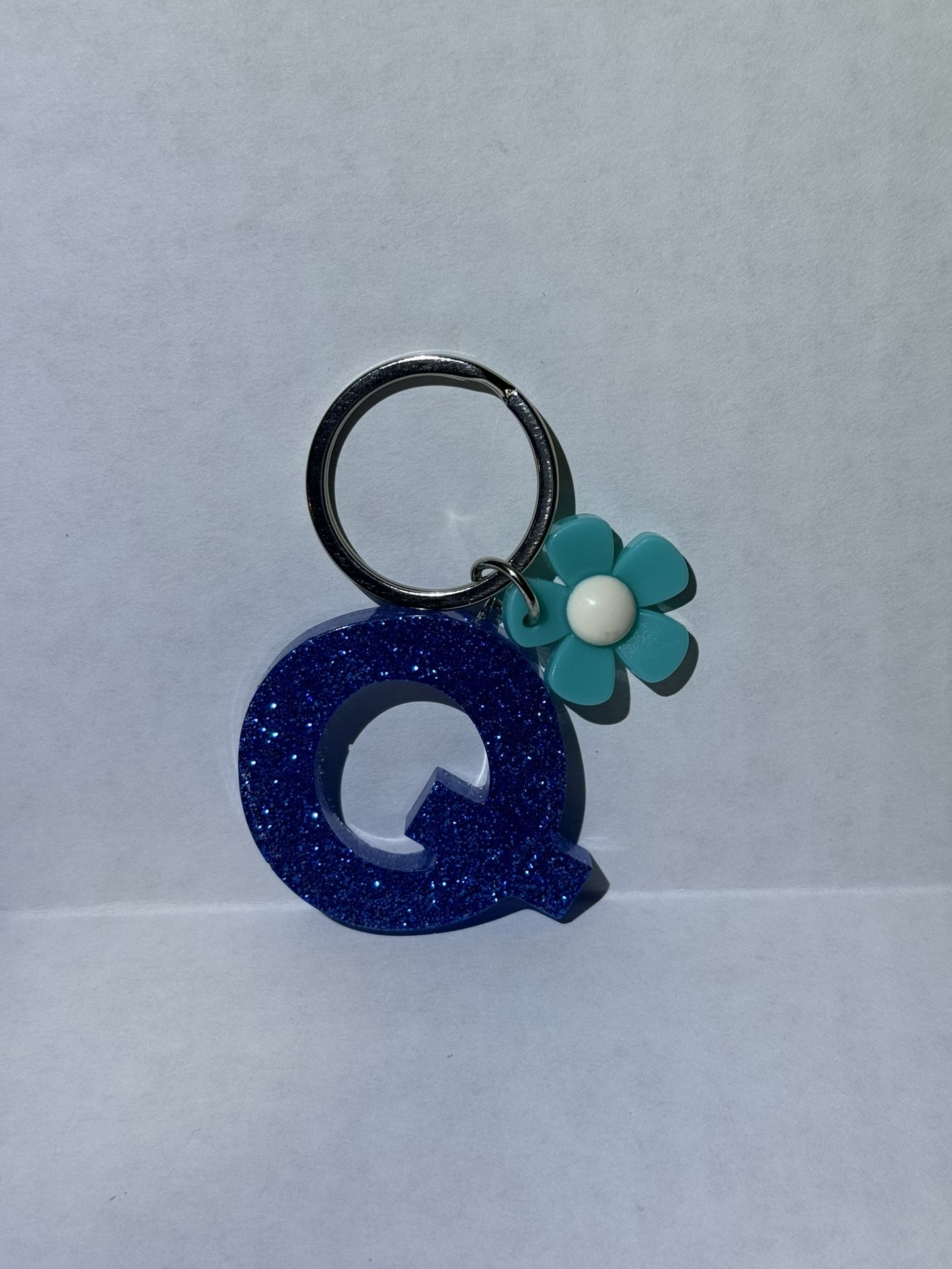 homemade glitter resin keychain