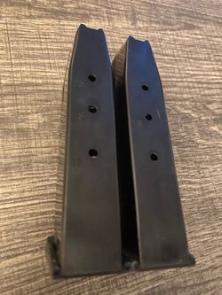 Two Pistol Magazines Black Metal