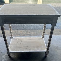 White Wood Side Table 