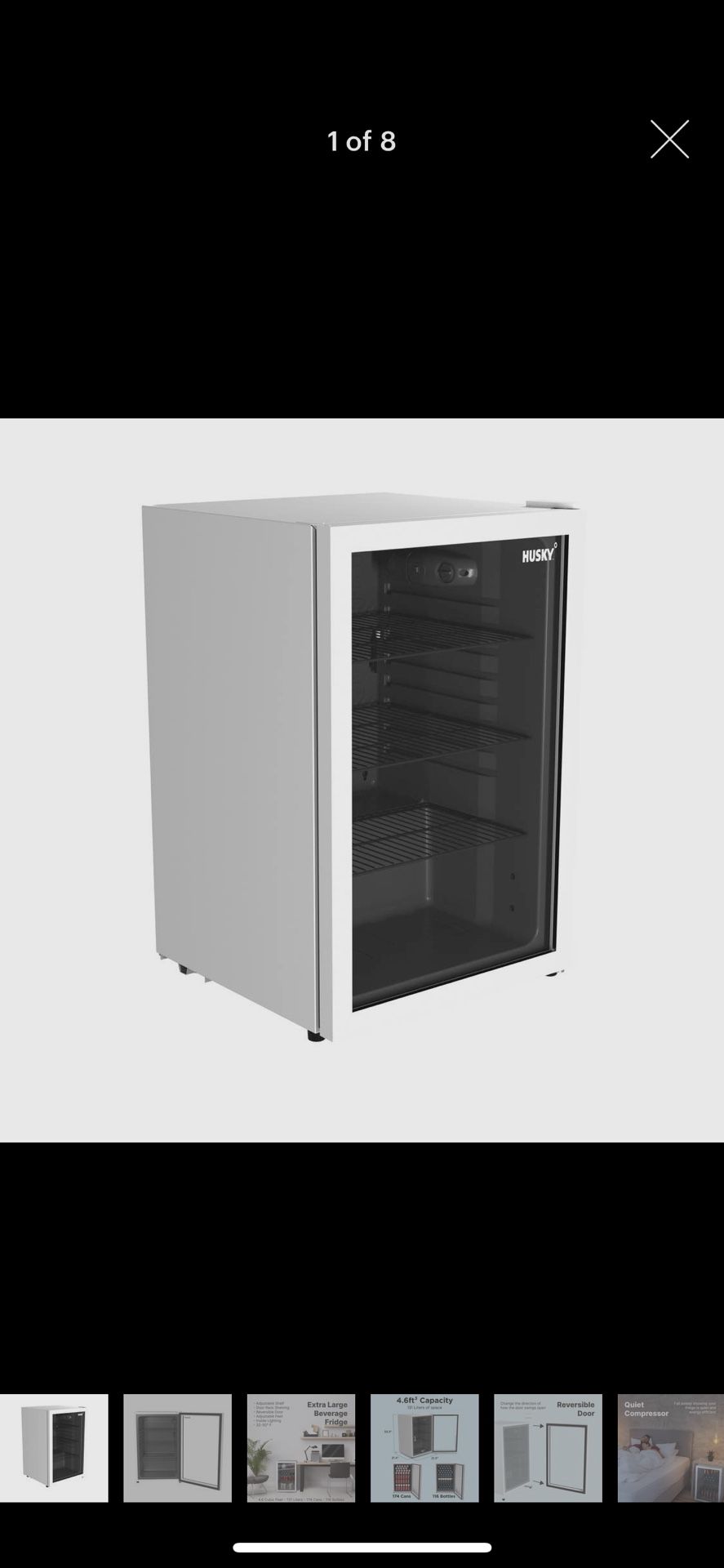  Husky 131L Beverage Refrigerator Retails At $1000.00.4.6 C.oft. Freestanding Mini Fridge with Glass Door in White