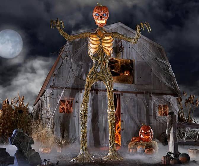 Home Depot Home Accents 12 Foot Tall Giant Inferno Pumpkin Skeleton