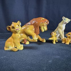 Vtg Rare Disney Figure Set by Schmid The Lion King Simba Family Ceramic 94’