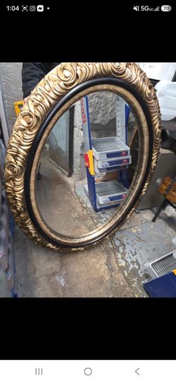 Ornate Gold Oval Mirror