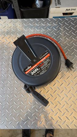 30ft Heavy Duty Retractable Cord Reel Electricord 14/3 SJT 13A Wall/Ceiling Mount