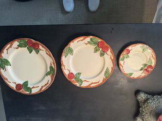 Franciscan Apple Bread Plates 6 3/8" Vtg California Stamp Set 