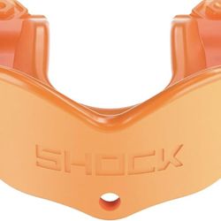 Shock Doctor Gel Max Heavy Duty Mouthguard w Helmet Strap - Adult 11+, Orange NIB