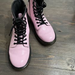 Dr Martens Pink Size 3 Leather Boots 