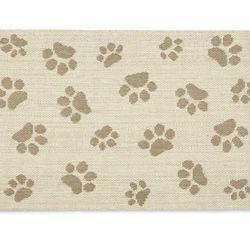 Home Dynamix Comfy Pooch Tan/Brown Paw 23.6 in. x 35.4 in. Machine Washable Kitchen Mat 