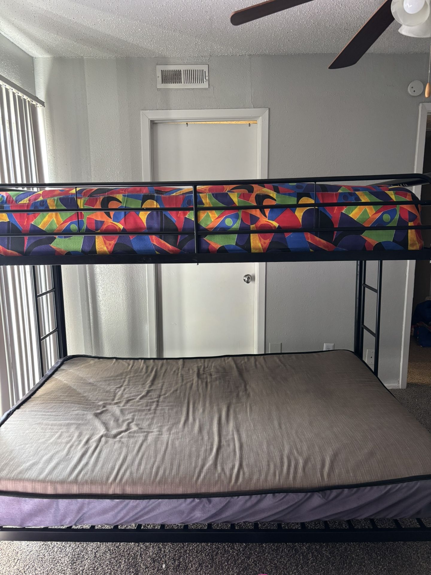 Twin-Over-Full Metal Bunk Bed + Full Mattress Must Pick Up Today!
