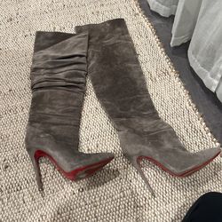 Suede Grey Ishtar Christian Louboutin Boots 