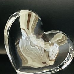 Baccarat Crystal ZINZIN Heart-Signed-Mint Condition