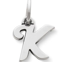 James Avery Script Initial K Charm