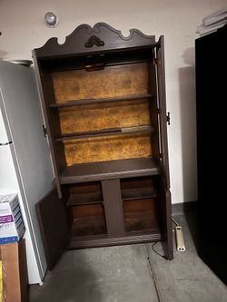 Vintage 1960's Spanish Revival style China Cabinet Hutch