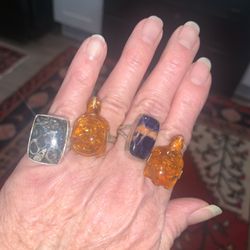 STERLING SILVER GEMSTONE RINGS