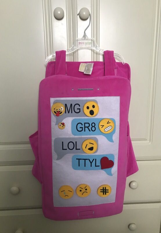 Emoji phone costume girls size 4-10