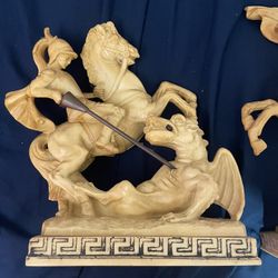 Vintage Mid Century G Ruggeri Saint George and The Dragon Figurine/Sculpture