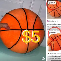 $5 Kids Accent Pillow Basketball 🏀 12” Sport Plushy like new