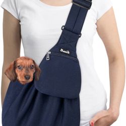 SlowTon Dog Carrier Sling - Thick Padded Shoulder Strap Adjustable Dog Carriers for Small Dogs, Puppy Carrier Purse for Pet Cat with Front Zipper Pock