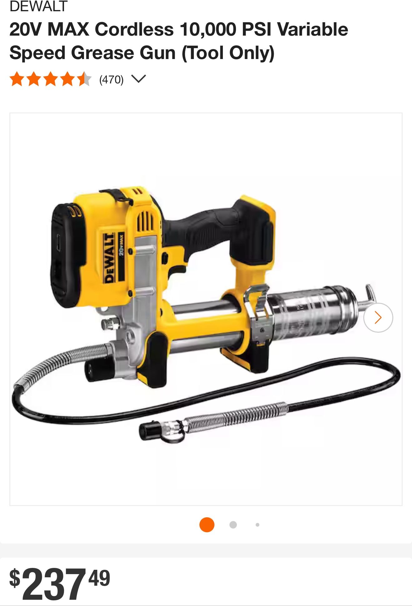 20v New Dewalt Grease Gun. Tool Only.